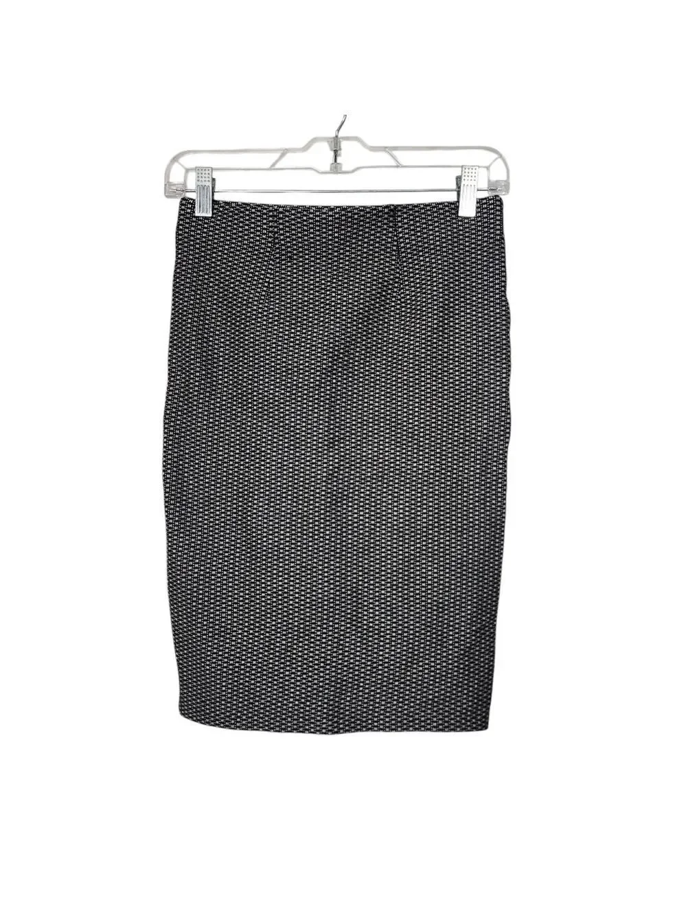 LOFT Houndstooth Black White Pencil Pull On Skirt Petite XSP